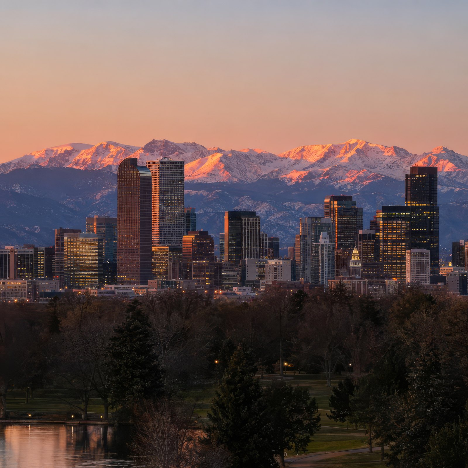 Downtown Denver and the Rockies